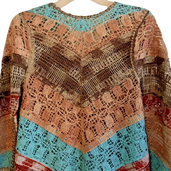 Soft Surroundings Crochet Tunic Womens PXS Woven Chevron Boho Scandi Girl NEW - Picture 7 of 14